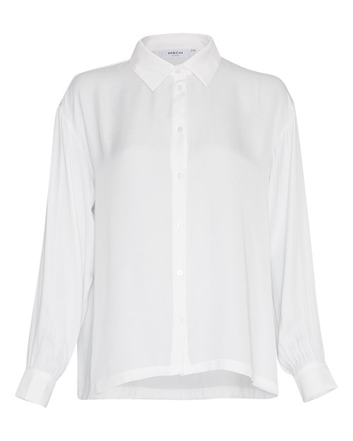 Klassisk hvid skjorte fra MSCH i let skinnende kvalitet